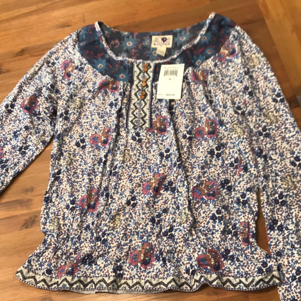 Lucky brand boho long sleeved shirt